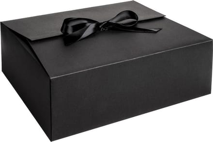 Cadeaudoos ZWART met lint, geschenkdoos met lint 30x25x9cm (5 stuks)