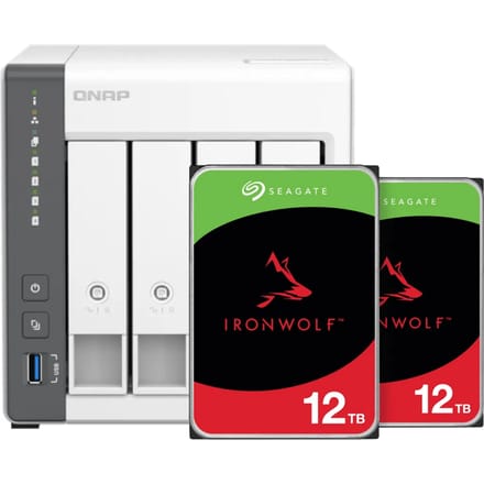 QNAP TS-433-4G + Seagate Ironwolf 12TB Duo Pack