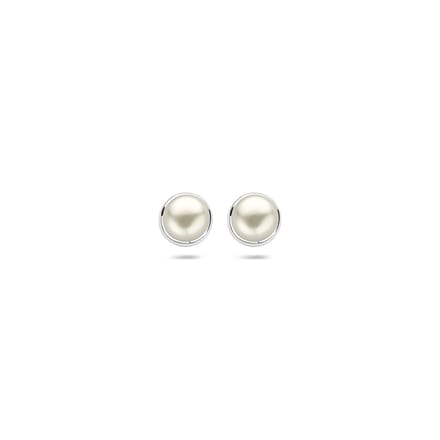 Glams oorknoppen parel - 7.5 mm - Zilver