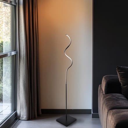 Olucia - GIORGIO - Vloerlamp - Zwart / Wit - Vorm: Overig