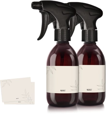 Oputec 2x 300ml sprayflessen – bruin – lege sprayflessen met ergonomische sproeikop