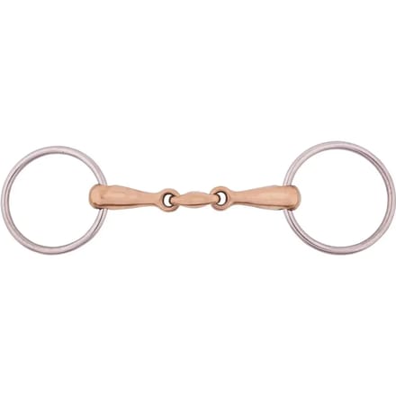 Dubbel snaffle bit voor massief roestvrij paard BR Equitation Cuprion