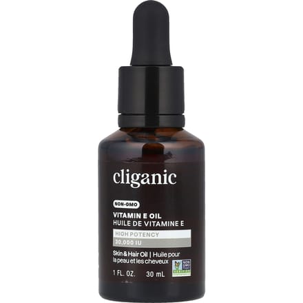 Cliganic, huile de vitamine E, 1 fl oz (30 ml) black