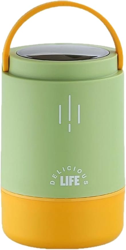 Voedselcontainer - Thermosfles Lunchbox - Warme maaltijden buiten - Drielaags ontwerp - 900 ml - Groen