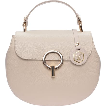 Luisa Vannini Beige Rundleer Tas