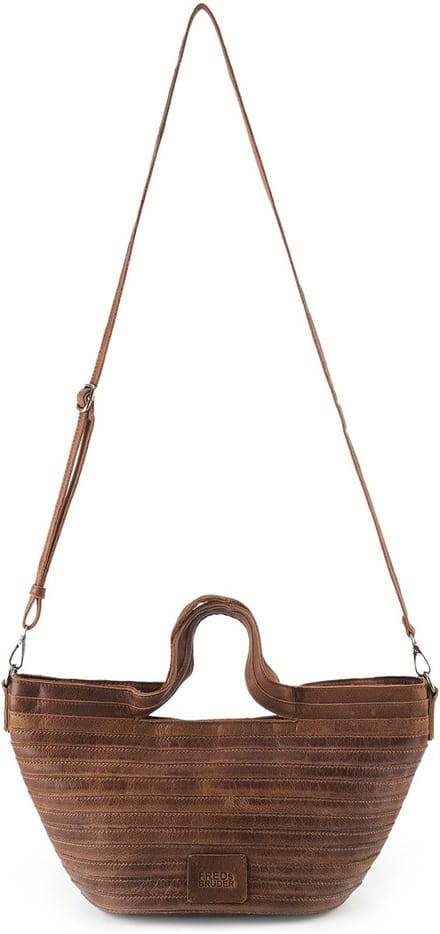 FREDsBRUDER Leren schoudertas handtas Layer Tulip Shopper Toffee bruine