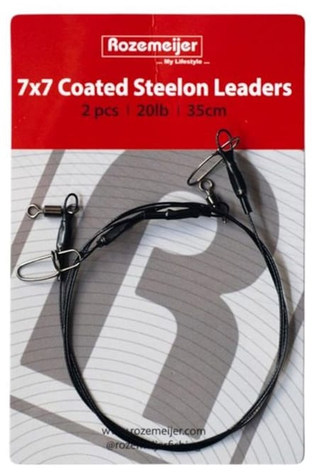 Rozemeijer 7x7 Coated Steelon Leaders 20lbs 9kg 35cm