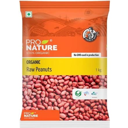 Pro Nature 100% Biologische Rauwe Pinda's, 1kg yellow
