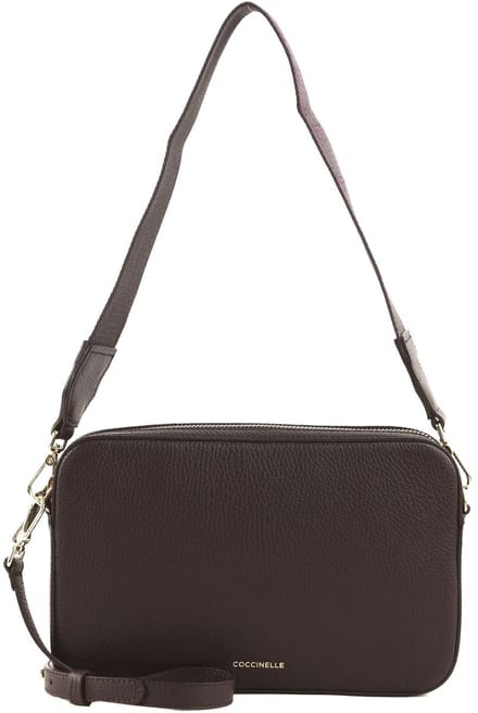 COCCINELLE Leren schoudertas Tebe Mini Bag Grained Leather Prune donkerpaars