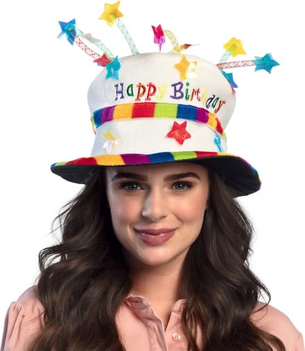 Boland - Hoed Rainbow cake 'Happy birthday' - 58 - Volwassenen - Unisex -