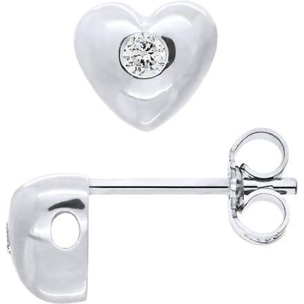 Diamond Stud Oorbellen Sieraden 0060 Cts HEARTS 925