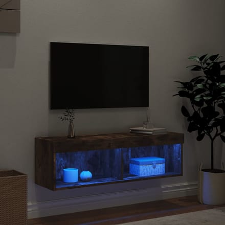 vidaXL - Tv-meubel - LED-verlichting - 100x30x30 - cm - gerookt - eikenkleurig