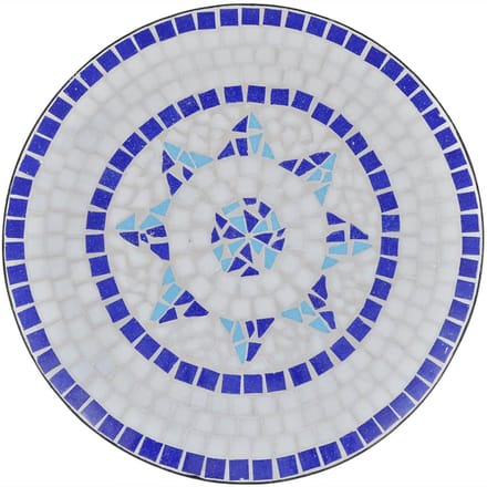 vidaXL - Bistrotafel - 60 - cm - mozaïek - blauw - en - wit
