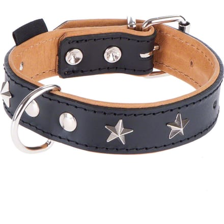 Maat 60: 45 - 55 cm halsomvang - Heim Leren Halsband Stars