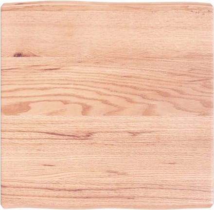 Tafelblad Massief Eikenhout 60x60 cm Lichtbruin Natuurlijke Rand