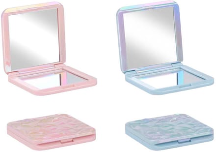 Edco klapspiegel roze parelmoer - compacte make-up spiegel.