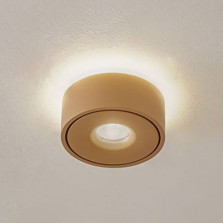 Arcchio LED plafondlamp Rotari, bruin, up en down