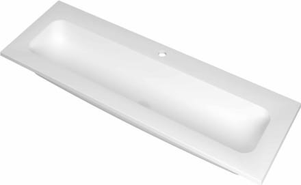 INK Reflekt polystone wastafel met 1 kraangat 120 x 40 x 1,5 cm, mat wit