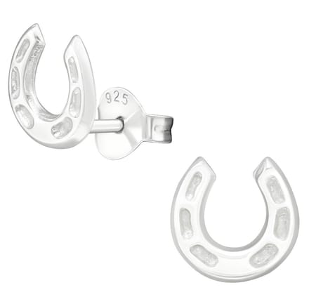 Joy|S - Zilveren hoefijzer oorbellen - 7 mm - kinderoorbellen - sterling zilver 925 - hoefijzer oorknoppen