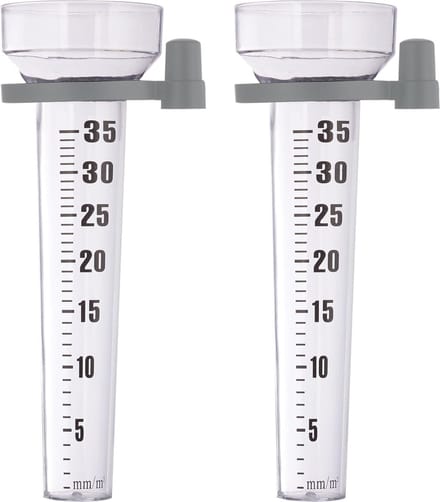 Regenmeter Set van 2 - Pluviometer met Houder tot 35 mm/m² - Tuin en Balkon