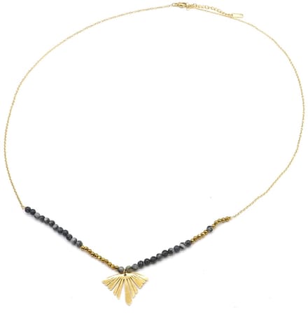 Ketting met Steentjes - RVS - Verstelbaar 72-77 cm - Goudkleurig