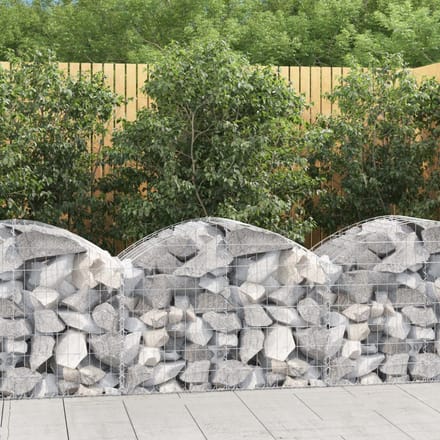 vidaXL - Schanskorf - gewelfd - 100x50x60/80 - cm - gegalvaniseerd - ijzer