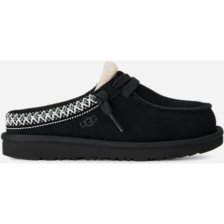 UGG® Tasman Mule in Black, Size 2, Suede/Polyester/Cotton