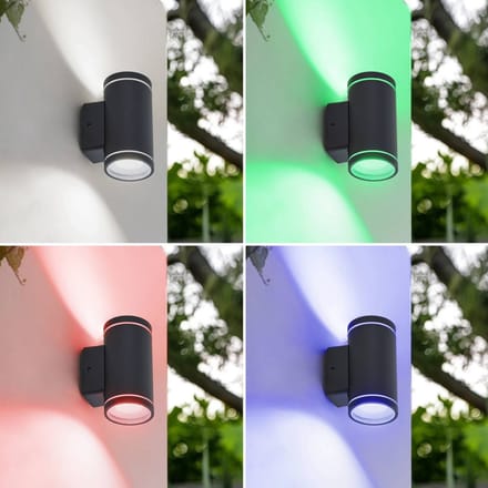 Lindby Smart LED buiten wandlamp Valtin CCT RGB Tuya IP54