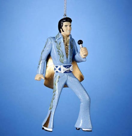 Elvis Presley Blauw Pak Kerst Ornament