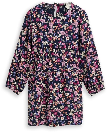 Tom Tailor - Mini-jurk met bloemenpatroon - Maat 92/98 - blue multicolor flower print
