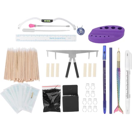 Wenkbrauw Tattoo Tool Set Semi-Permanente Complete Tattoo Oefen Tool Kit voor Beginners Wenkbrauwen beige