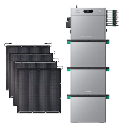 Zendure SolarFlow 2400 Pro - SolarFlow 2400 Pro (2.4 kWh) / 3*AB3000L (8.64 kWh) / 4*230W Flexible Solar Panel (920Wp)
