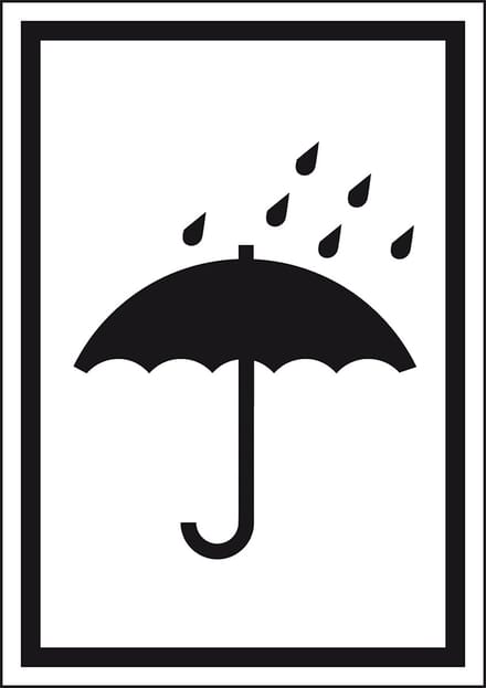 Droog houden sticker, zwart wit 148 x 210 mm