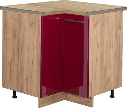 Vicco Fame-Line Hoekkast – 80.5 cm, WB Eik Bordeauxrode hoogglans