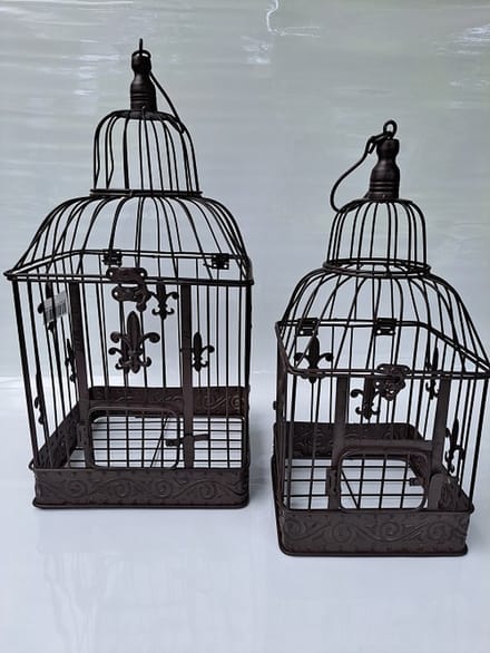 Denza - 2 Metalen vogelkooien VK3VK-AB3750 - functioneel en als decoratie te gebruiken - deco - bird - vogel kooi