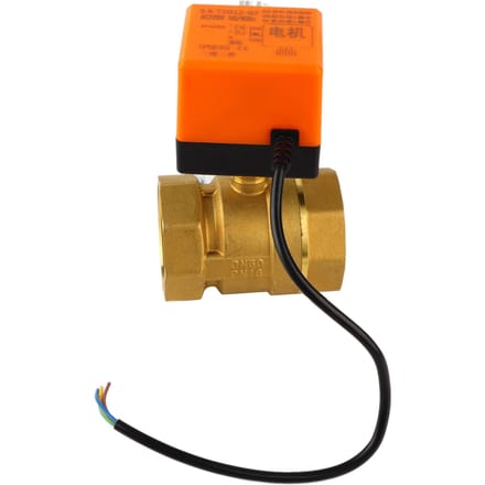 AC 220V G2 DN50 2 Voies 3 Fils 2 Points de Contrôle Laiton Électrique Motorisé Vanne à Bille noir