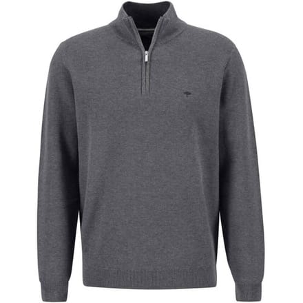Fynch-Hatton Trui Troyer-Zip Fine Structure Steel / male