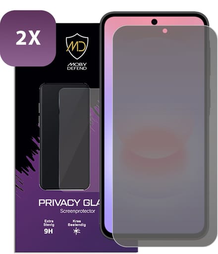 2-Pack MobyDefend Screenprotectors - Geschikt voor Samsung Galaxy A37 - HD Privacy Glass Screensavers