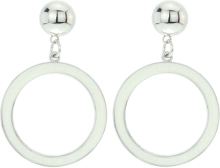 Behave - Witte ronde oorbellen - Minimalistische look - 5,5 cm