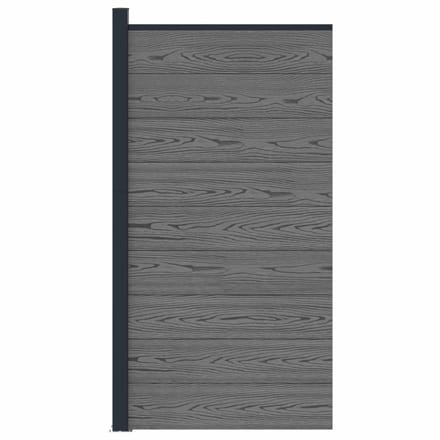 vidaXL - Hekpaneel - 95 - x - 186 - cm - WPC - en - Aluminium - Grijs