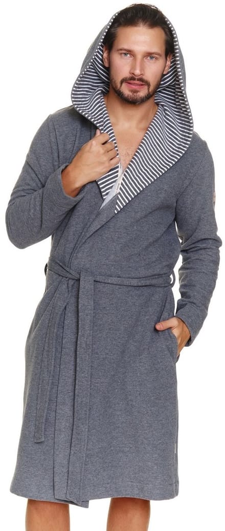 Doctor Nap Katoenen Badjas Heren Dark Grey SMW.7230 L