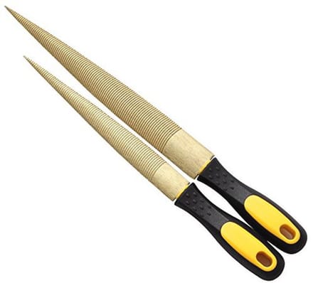 Wood File Set - 2 Pack Needle Files for Woodworking with Rubber Handle in Gift Bag