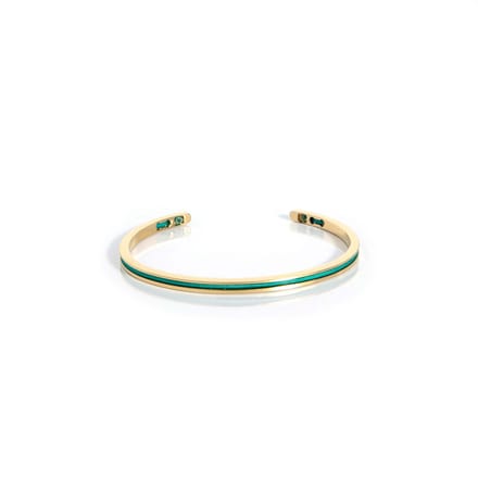 Marenca gouden cuff armband met turquoise touw