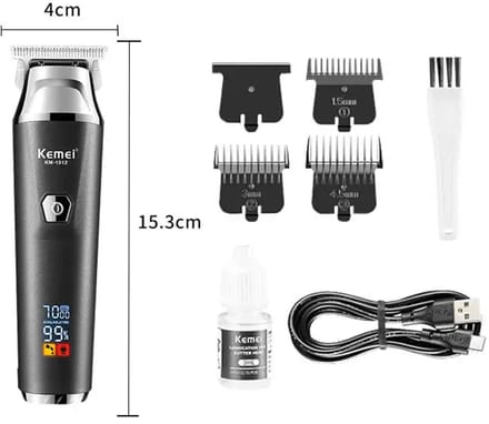 professionele haar trimmer Km-1512 Heren tondeuse voor lithium batterij usb lader Led LCD-scherm