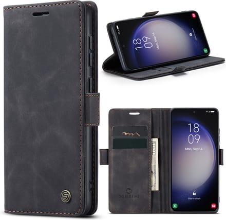 Solidenz Hoesje - Geschikt voor Samsung Galaxy S23 - Urban Book - Zwart