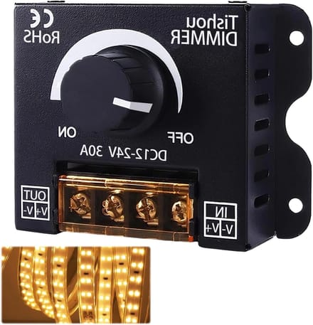 LED Controller, 12 V, 24 V, 30 A, PWM, Dimmer with On/Off Button, Intensity Controller for Monochrome LED Strip 5050 - ShopVlot