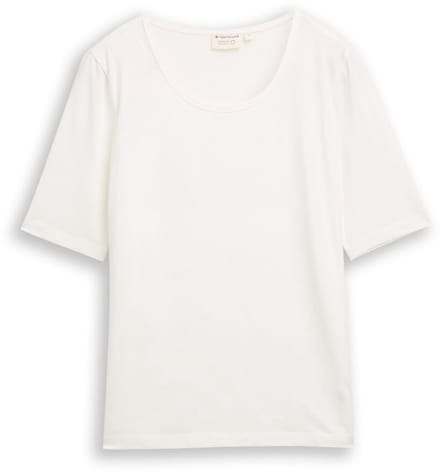 Tom Tailor - Basic T-shirt met ronde hals - Maat XXXL - Whisper White