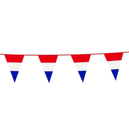 Vlaggenlijn Holland rood-wit blauw gestreept 10 meter