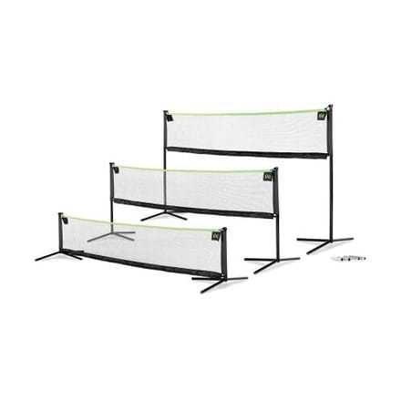 EXIT Verstelbaar Sportnet 155x300cm - Volleybalnet, Badmintonnet en Tennisnet in Eén - 3 Hoogtes - Inclusief Draagtas - Zwart