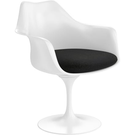 Knoll International Saarinen Tulip Armleunstoel - Hallingdal 65 (180) - coal - wit